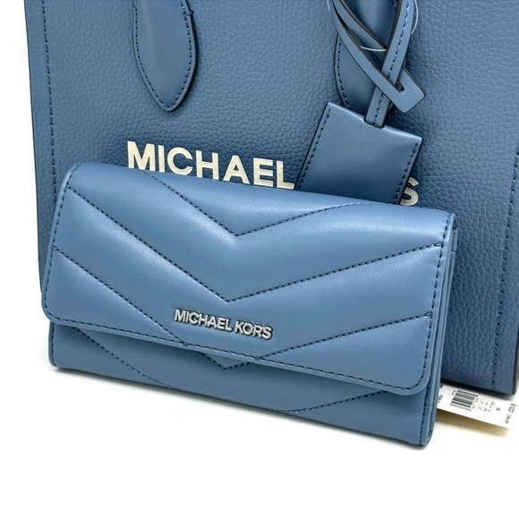 Michael Kors Mirella Small Crossbody Bag & Quilted Trifold Wallet Denim - Picture 11 of 12